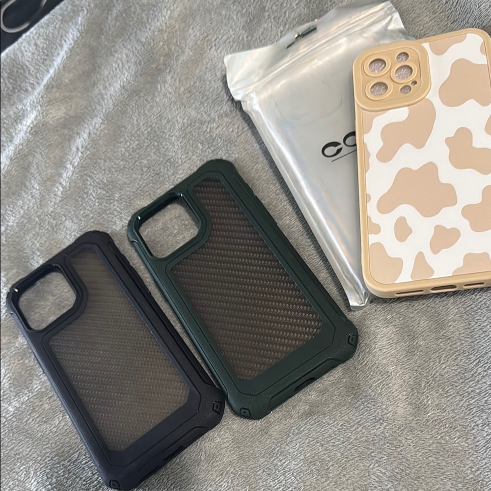 Stylish Phone Cases - Black, Green, and Cream